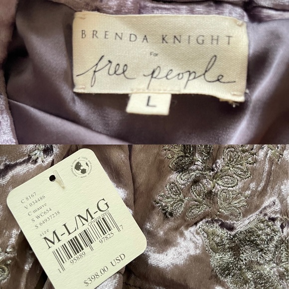 NWT Free People X Nigel Preston Embroidered Velvet Robe - Picture 12 of 16